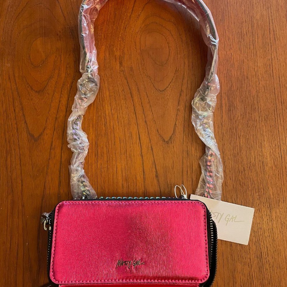 Brand NEW with Tags Nasty Gal Metallic Pink Purse